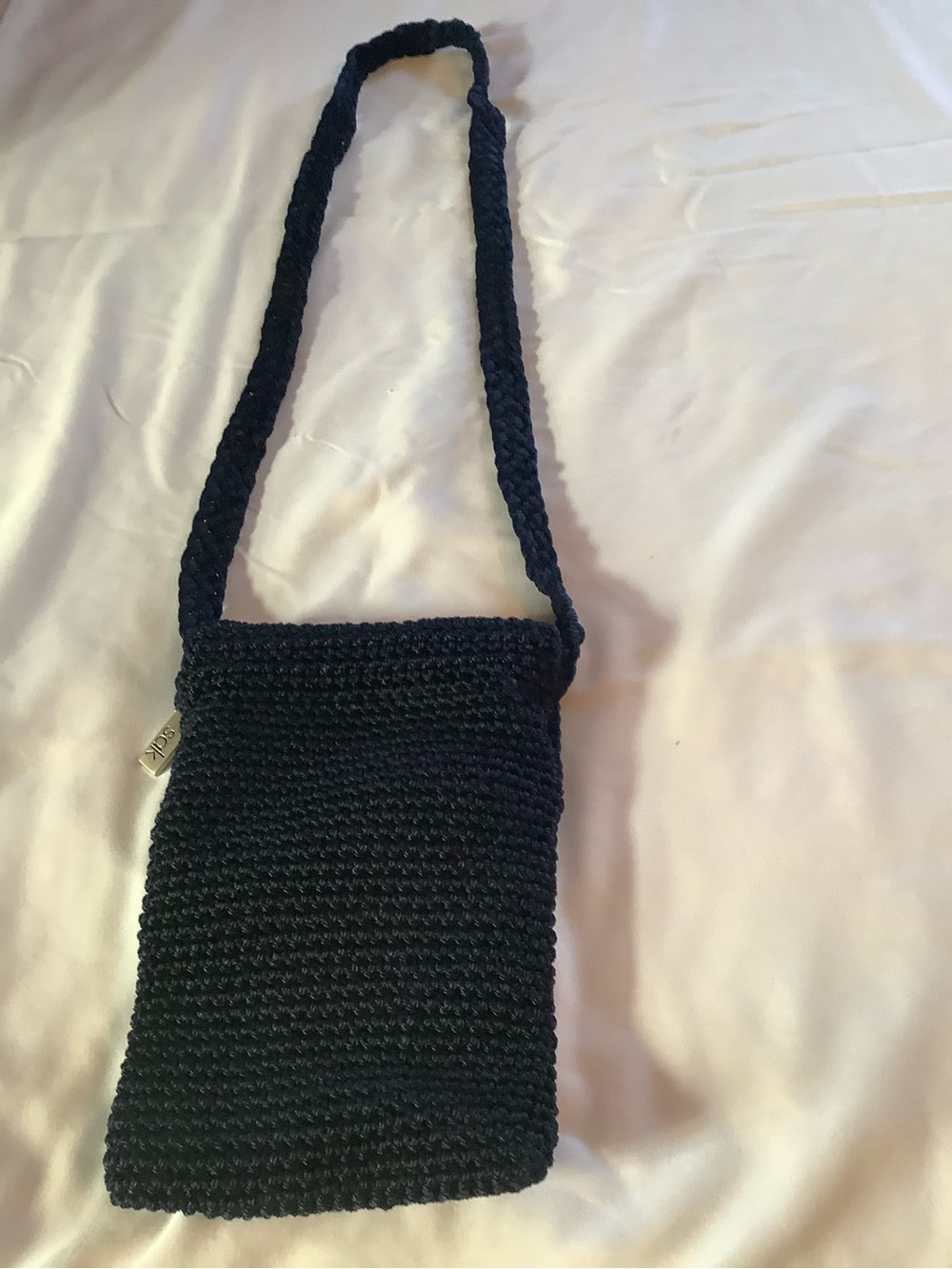 The Sak Navy Blue Crochet Crossbody with Braided Strap